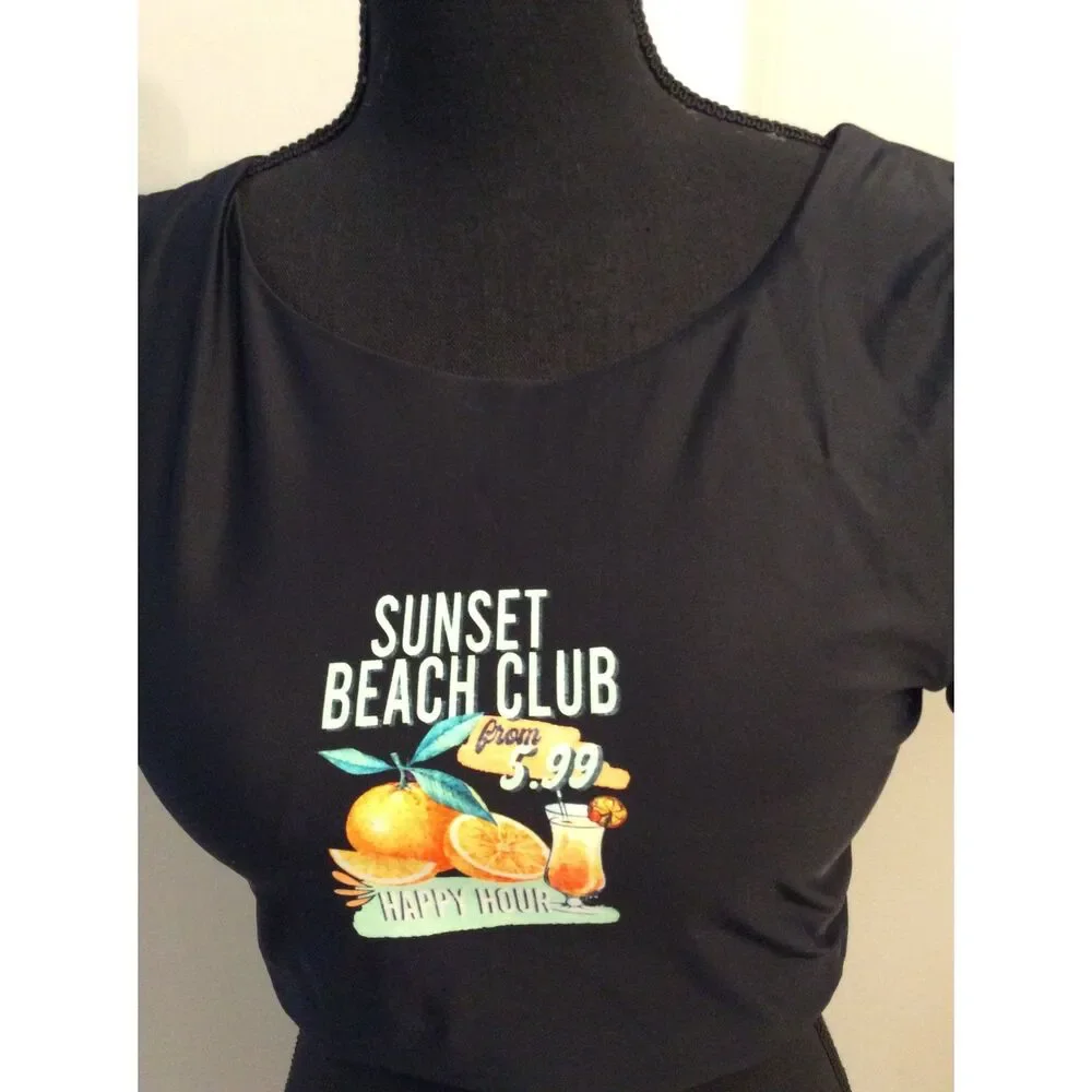 Princess Polly Cropped Beach Club Happy Hour Swim Top Size 6